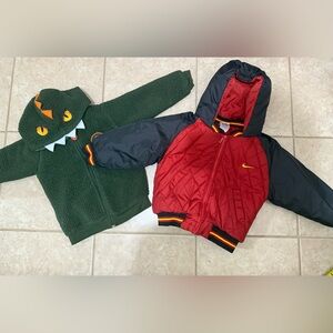 Bundle Nike Red Quilted Jacket with Yellow Accents And Green Jurassic World Jack